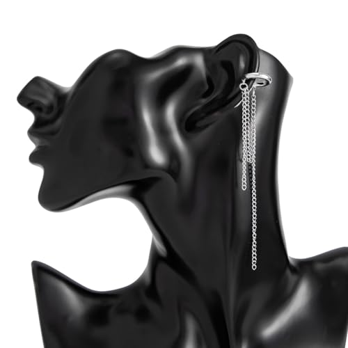 Heart Pearl Hoop Earrings Sliver Long Tassel Chain Huggie Hoop Earrings Pearl Beaded Drop Earring for Women Wedding Jewelry - color: simple
