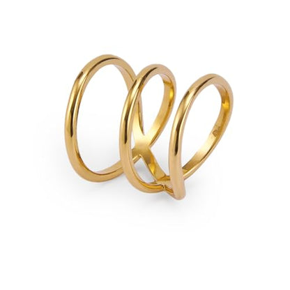 Hey Harper Gold Ring for Women - Gold Plated Stacking Waterproof & Sweatproof Jewerly Ring - Everday Non Tarnish Cute Fashion Circle Rings - style: DNA Ring