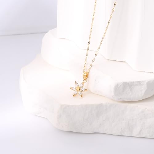 16 Inch Women's Pendant Necklace Chains - 5 Different Pendant Designs, Dainty Adjustable Chains(Gold/Silver) - color: gold6
