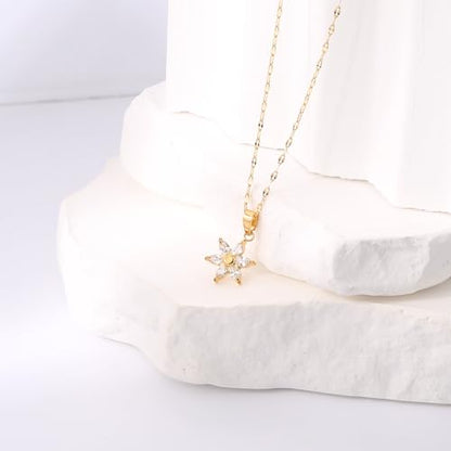 16 Inch Women's Pendant Necklace Chains - 5 Different Pendant Designs, Dainty Adjustable Chains(Gold/Silver) - color: gold6