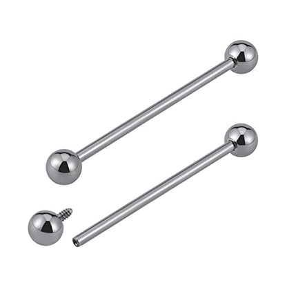 14G ASTM F136 Titanium Straight Barbell Rings for Nipple/Tongue/Dimply/Industrial - Internally Threaded Hypoallergenic Body Piercing Jewelry Gift for Women & Men, Nickel Free, Lead-Free - color: 14G(1.6mm), 1&3/8"(35mm), 5mm top