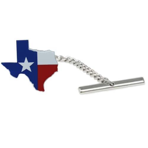 Men’s Tie Tack Tie Pin with Chain – Classic Lapel Pin Accessory for Dress Shirts, Suits & Formal Wear - style: Texas