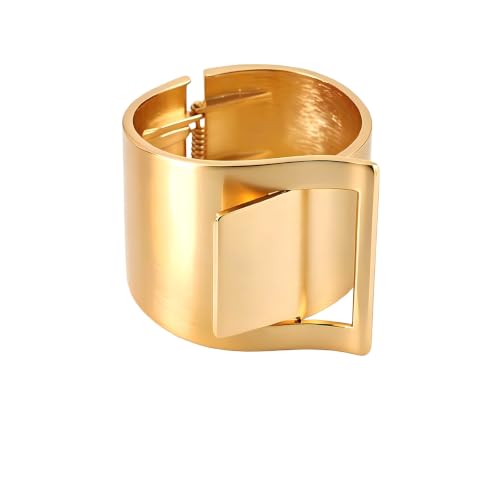 Exquisite and Stylish Gold Bracelet, Fashion Jewelry, Women's Gold Accessories – Ideal Gift for Mom, Wife or Girlfriend - style: Brushed Gold Geometric Wide Cuff Bracelet