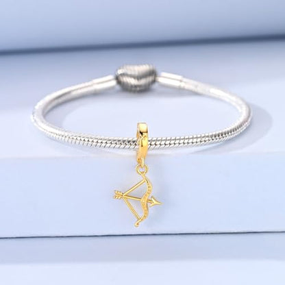 LAZA 925 Silver Charms for Bracelets and Necklaces Gold charms for Women | Summer Travel Party Lucky Zodiac Charms Clearance Pendant Beads Christmas Birthday Graduation Gift Jewelry for Women - color: Sagittarius