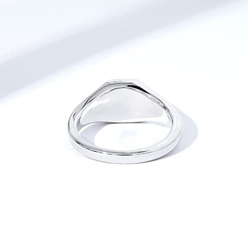 Amazon Essentials 14K Plated Sterling Silver Round Signet Ring - color: Silver, size: 10, style: Square