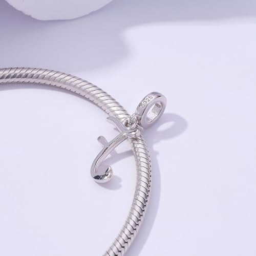 Letter Charms for Pandora Bracelets 925 Sterling Silver Alphabet Initial Charms Bead Jewelry Gift for Women - style: Initial F