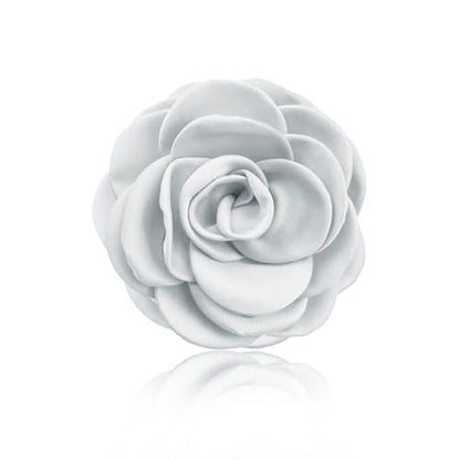 Collar Chain Pin for Men and Women - Hanging Tassel Brooch Lapel Pin for Business Suits - Bar Pin With Long Chain - Gifts - color: L: white flower