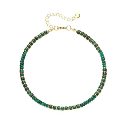 XIJIN Natural Stone Beaded Anklets for Women Handmade Beach Boho Turquoise Beads Ankle Bracelet Jewelry Gift for Her - color: K