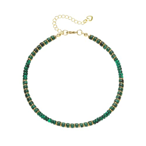 XIJIN Natural Stone Beaded Anklets for Women Handmade Beach Boho Turquoise Beads Ankle Bracelet Jewelry Gift for Her - color: K