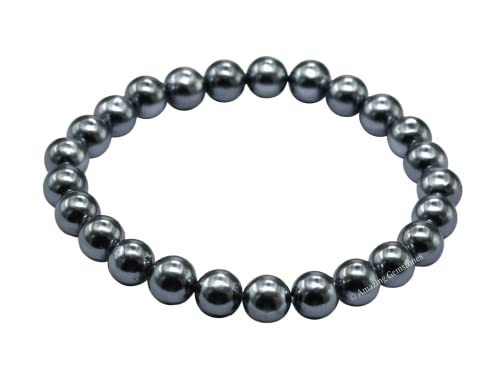Amazing Gemstone Black Pearl Bracelet for Women Men's Gifts | Protection Healing Crystal Bracelet - 8mm Beaded Stretchable Bracelet Stocking Stuffers Mothers Day Gift - color: Black Pearl