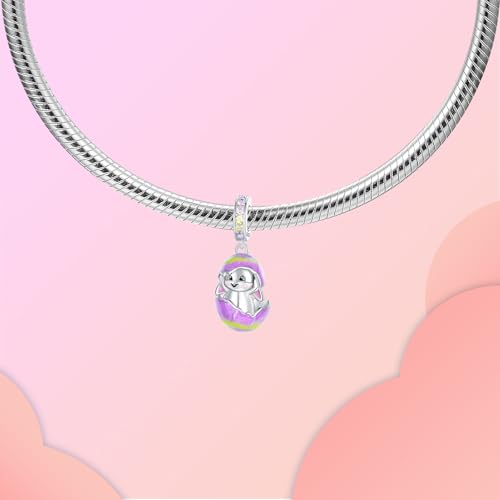 LUXILLA Charms for Bracelets & Necklace 925 Sterling Silver Charms Elephant Happy Birthday Charm Fit for Valentine's Day Mother's Day Jewelry Gift for Women - color: Bunny Easter Egg Charm