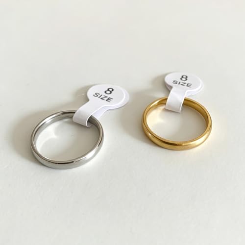 3mm Stainless Steel Classical Plain Stacking Band Statement Wedding Promise Ring For Women - color: Gold