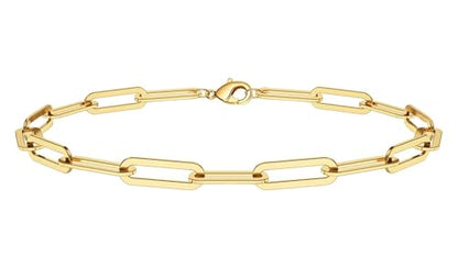 WangGao Stainless Steel Paperclip Link Chain Bracelet for Women Popular Minimalist Jewelry - color: Gold