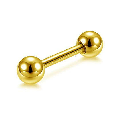 Zysta 4 Pairs Stainless Steel 14/16G Mixed Colors Body Piercing Barbells 6-16mm Post Studs Earring NippleTongue Helix Tragus Cartilage Labret Medusa Lip Eyebrow Straight Bar Ball Screw … - color: 6mm Ball,10mm Post