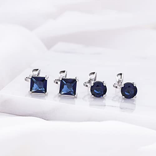 YOQUCOL 2 Pairs 8MM Cubic Zirconia Crystal Clip On Stud Earrings Non Pierced Stud Earrings For Women - color: Blue