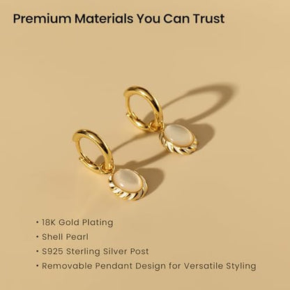ARSIS Heart Charm Huggie Hoop Earrings for Women, Dainty 18K Gold Plated Heart Drop Hoops with CZ, Hypoallergenic, 925 Sterling Silver Posts, Tarnish-Free, Lightweight Jewelry Gift for Her - color: Moonlight Drop Huggie Hoop