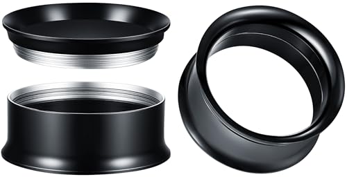 Surigcal Stainless Steel Ear Gauges Tunnels - Internally Threaded Plugs For Ears - Internally Threaded Ear Gauges For Men Women - Double Flare Internal Thread Screw-Fit Gauge Flesh Tunnel Earrings - color: Black, size: 20mm (13/16")