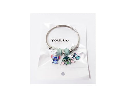YouLuo Cute Necklace Charm Bracelet Set,Personalized Jewelry Gift for Women | Cute Charm Bracelet, Adjustable Stainless Steel Bracelet, Anime Cartoon Accessories Bracelets for Women Gift and Friendship - color: Black