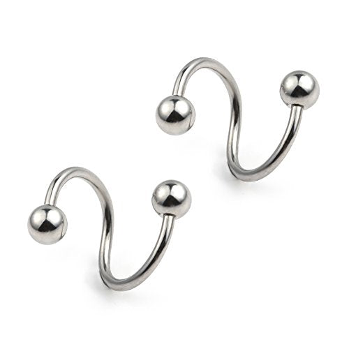 Ruifan 16G Stainless Steel Twist Ear Plug Earring Spiral Helix Stud Lip Ring Body Piercing Jewelry 8mm 10mm - style: 3Pairs - 8mm Mix Color