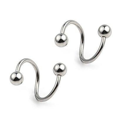 Ruifan 16G Stainless Steel Twist Ear Plug Earring Spiral Helix Stud Lip Ring Body Piercing Jewelry 8mm 10mm - style: 3Pairs - 10mm Mix Color