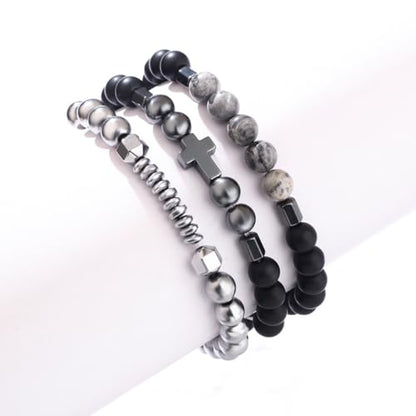 Vintage Stackable Bead Bracelet Set For Men Women Handmade Bohemian Style Multilayer Adjustable Elastic Bead Bracelet Fashion Punk Jewerly Gift - style: Style 4