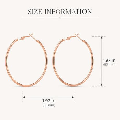 Big Chunky Gold Hoop Earrings for Women Beaded Large Statement Earrings Lightweight Fashion Jewelry Daily Wear Party Gift - color: E2:Rose Gold 5cm