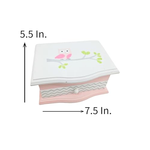 A&C Quinceañeras and More Jewelry Box for Little Girls, Wooden, Pink, Gift Box Mirrow with drawer. (Long Drawer with Mirror) - style: Long Drawer with Mirror