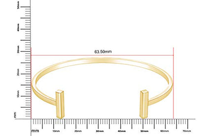 14k Gold Plated 925 Sterling Silver Plain Cuff Adjustable Bracelet For Women Valentine's Day Gift For Her