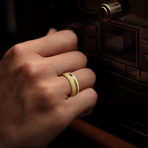 King Will 4mm 6mm 8mm Tungsten Carbide Wedding Band for Men Size 5-15 - color: Z-gold domed