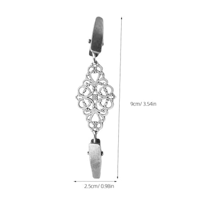 Yardwe 2pcs Vintage Cardigan Clips Sweater Shawl Collar Clips in Silver Alloy, Sturdy and Practical for Party and Wedding Use