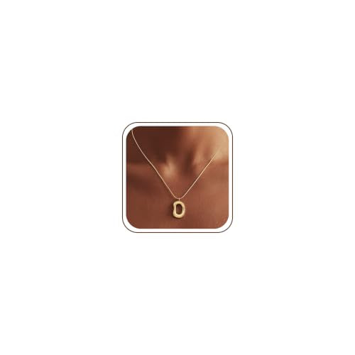 14K Gold/Silver Plated Dainty Snake Chain Layered Necklace for Women | Irregular Oval Pendant Minimalist Dainty Statement Gold Layering Everyday Jewelry - color: Gold - Vintage