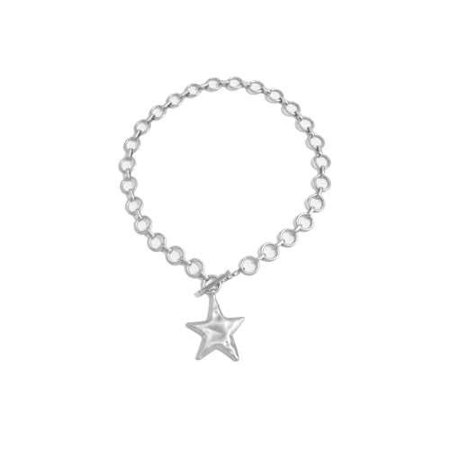 Big Star Necklace Chunky Necklace for Women Boho Thick Chain Statement Necklace Trendy Large Star Pendant Necklace Bold Vintage Chunky Jewelry - style: 2 - S