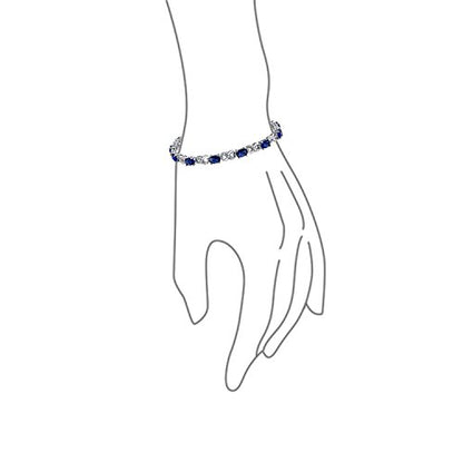 Bling Jewelry Birthstone Colors CZ Oval Infinity Tennis Bracelet Rose Gold Silver Plated - color: Blue