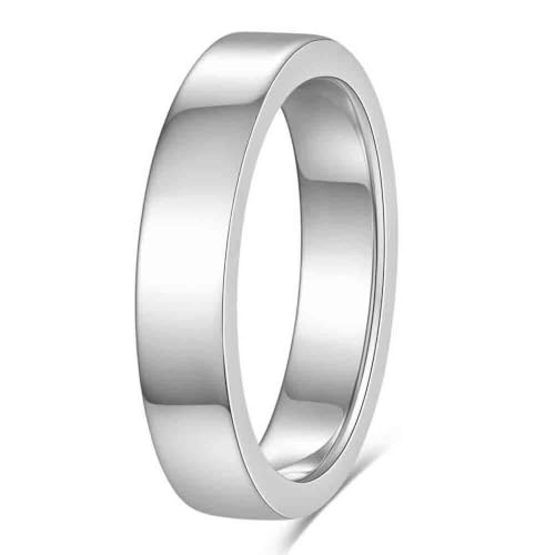 2mm 4mm 6mm Thin Titanium Wedding Rings Band for Women Man - color: Silver-4mm