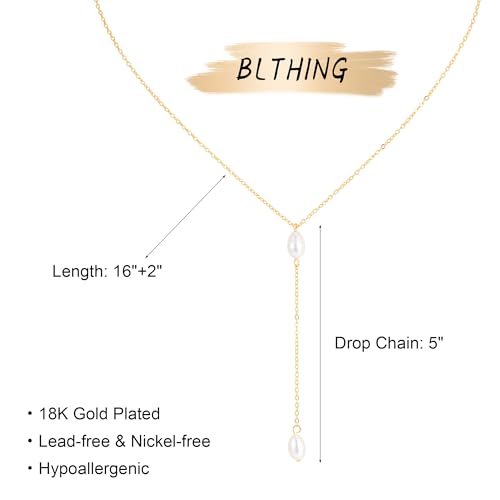 Pearl Necklaces for Women - 14K Gold Plated Y-Shaped Choker Necklace for Women, Gold Jewelry Beaded Necklace Gifts for Teens - color: Y-Pearl-6
