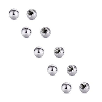 Threaded 316L Steel Replacement Balls Piercing Parts for Body Jewelry 14G 16G Barbell - style: 10pcs 16G 2mm