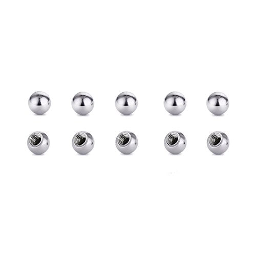 Threaded 316L Steel Replacement Balls Piercing Parts for Body Jewelry 14G 16G Barbell - style: 10pcs 16G 2mm