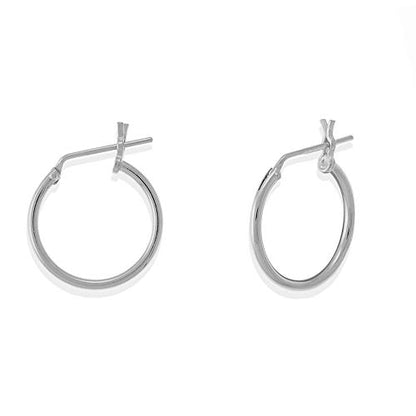 Boma Jewelry Sterling Silver Classic Snap Down Closure Tube Hoop Earrings - size: 0.5 inches