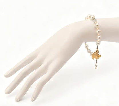 Lion Necklace Dainty Lion Lover Bracelet Earrings Animal Kingdom Gift Valentine's Jewelry - style: White-Pearl