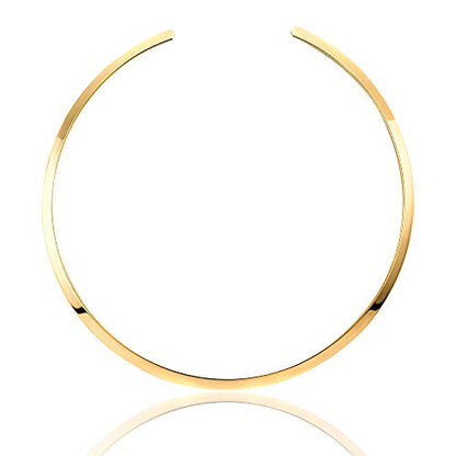 High Polished Stainless Steel Necklace Love Choker Heart Shape Women Statement Jewelry - color: Gold Open