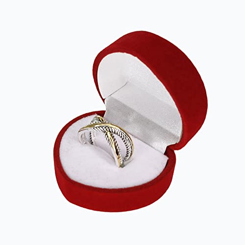 UNY JEWEL Two Tone Twisted Cable Ring for Women Gold Silver Mixed Metal Statement Ring Vintage Cable Wire Band Gift Jewelry for Her