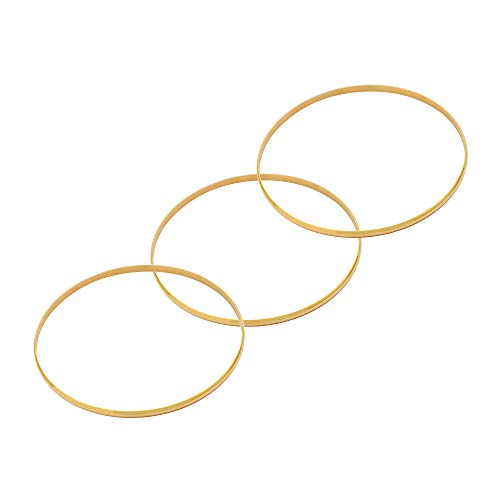 Stainless Steel Silver-Tone Three Stackable Womens Bangle Bracelets - color: yellow