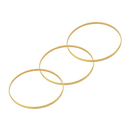 Stainless Steel Silver-Tone Three Stackable Womens Bangle Bracelets - color: yellow