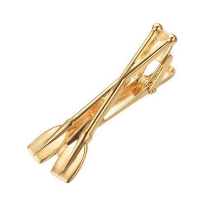 Yoursfs Black Matte Skinny Tie Clips For Men Classic Shiny Tie Bars Stainless Steel Personalized Tie Clip Suitable for Wedding Anniversary Business - style: Gold Paddle Tie Clips