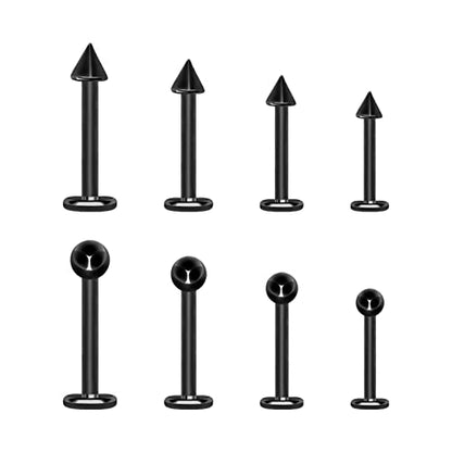 BLISI G23 Solid Titanium Eyebrow Piercing Jewelry, Gold Black Rose Gold Silver Pink Rainbow Eyebrow Rings 16G Curved Barbell,Tiny Vertical Labret Lip Jewelry Rook Piercing Jewelry for Women and Men - color: Black 3