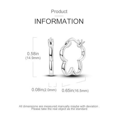 NARMO 925 Sterling Silver Earrings for Women Hypoallergenic Hoop Earrings - color: Flower Shaped