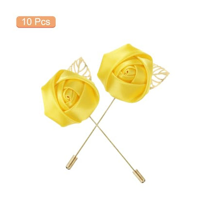 MECCANIXITY Groom Boutonnieres Rose Boutonnieres Pins for Wedding - color: Yellow