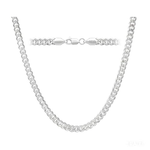 5mm Cuban Link Chain for Men,Silver Chain for Men Women Jewelry 16-24 Inch | 925 Sterling Silver Necklace Non Tarnish Gifts for Men Father Husband - color: 18 inches