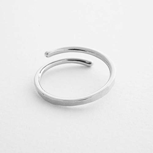 HONEYCAT Hammered Marigold Wrap Around Ring in Gold, Rose Gold, or Silver | Minimalist, Delicate Jewelry - color: Silver