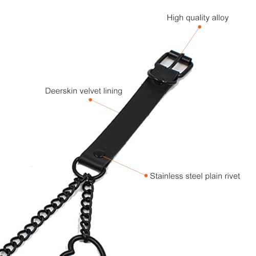 Love Heart Choker Collar Necklace, Adjustable Leather Punk PU Necklace Goth Choker Soft Collar Chain for Women - color: White